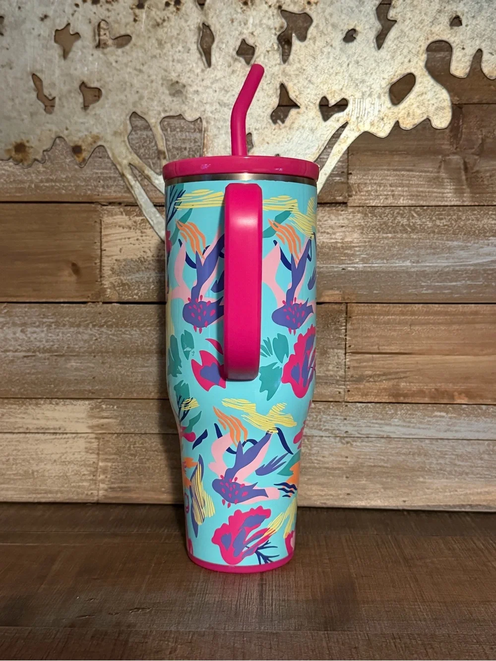 Swig Life Insulated Stainless Steel Mega Mug 40 oz with Floral Design